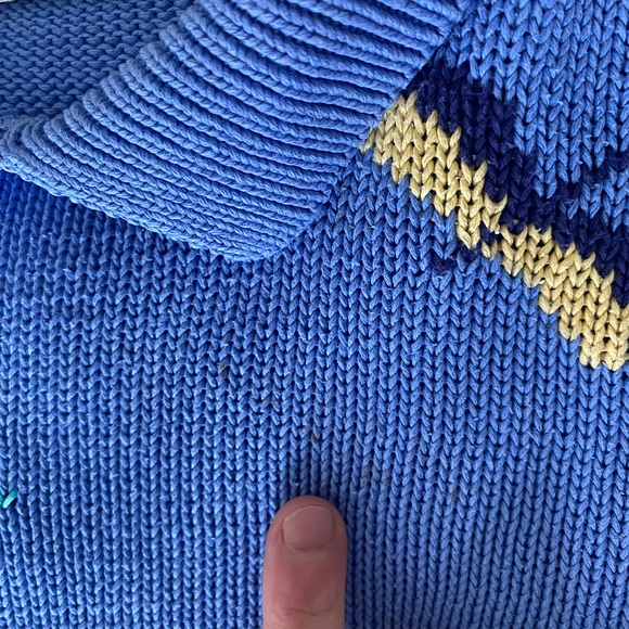 Vintage cotton blue dragonfly sweater jumper - Picture 6 of 16